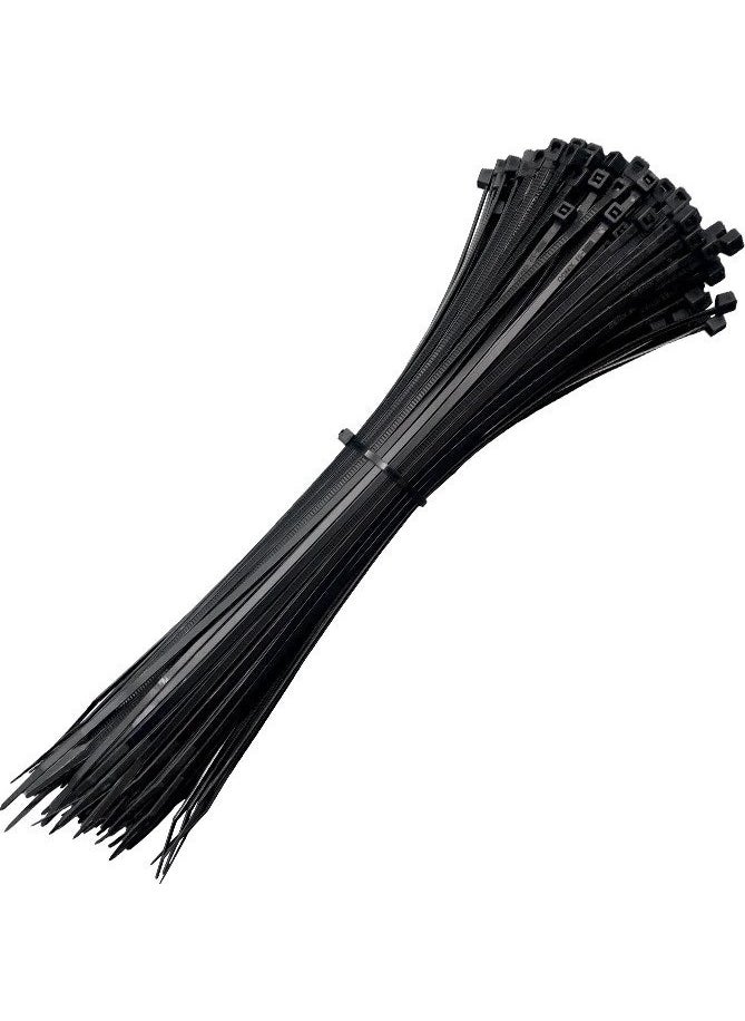 GWEST Black Cable Tie Plastic Velcro Clamp 3.6X200Mm 100 Pcs Black 3.6X200 Mm  - Image 1