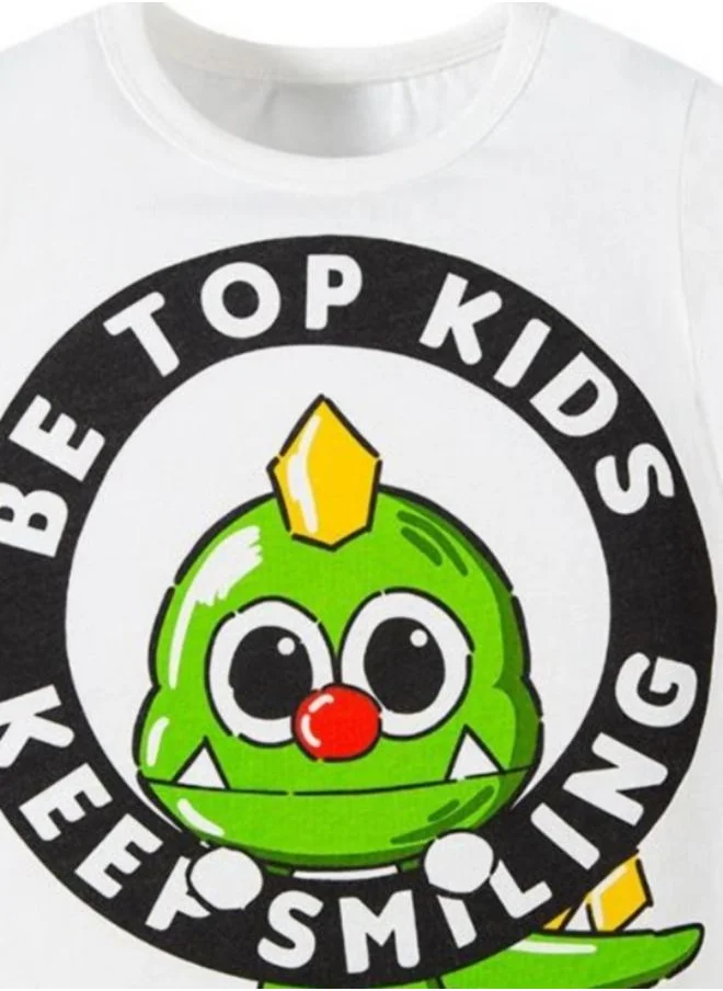 YUNIQEE White Printed Short Sleeve Crew Neck T-Shirt