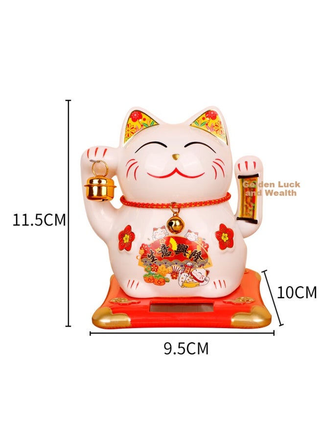 Extreme Space Jidukongjian Lucky Cat, Solar-powered Automatic Waving Fortune Cat, Living Room Decoration, Shop Opening Gift, Housewarming Present - Image 1