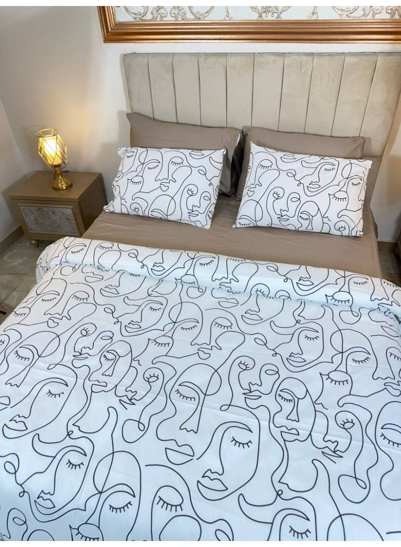 Al-Ameriya Bed Sheet Set, Large, 4 Pieces, Size 240*240
