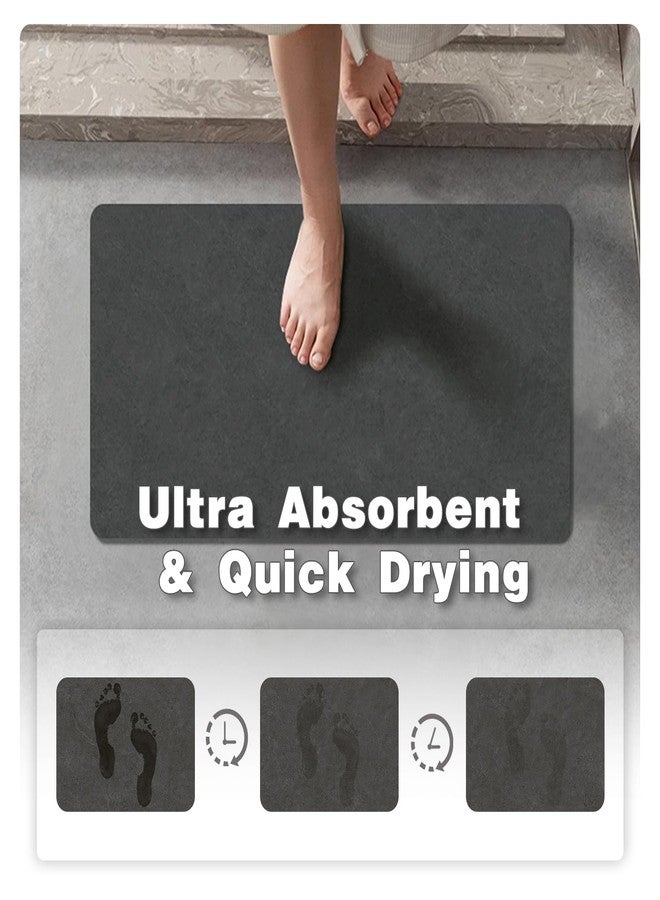 TYUU Bath Mat, Bathroom Rugs Non Slip Washable Thin Absorbent Quick Dry Bath Mat Fits Under Door Bathroom Floor Mat Perfect for Bath, Shower, or Sink 24"x36" Dark Grey - Image 3