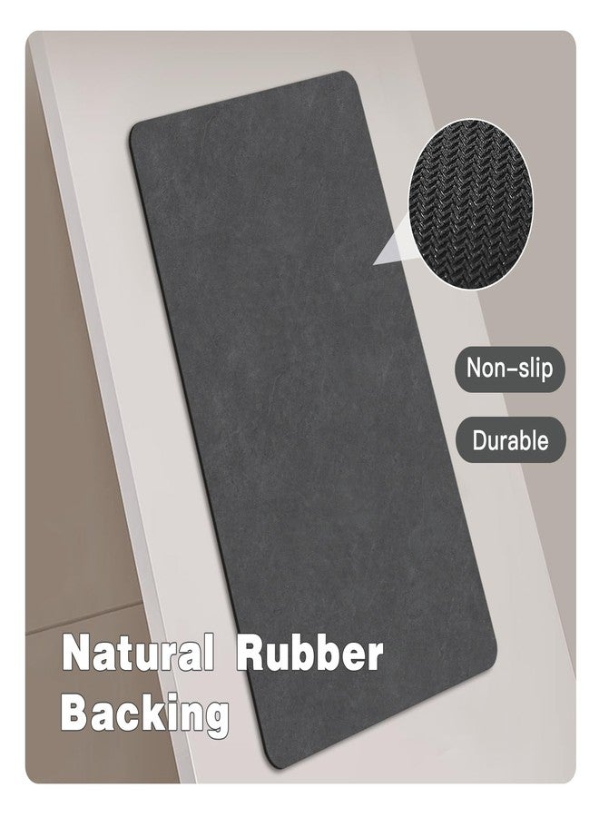 TYUU Bath Mat, Bathroom Rugs Non Slip Washable Thin Absorbent Quick Dry Bath Mat Fits Under Door Bathroom Floor Mat Perfect for Bath, Shower, or Sink 24"x36" Dark Grey - Image 4