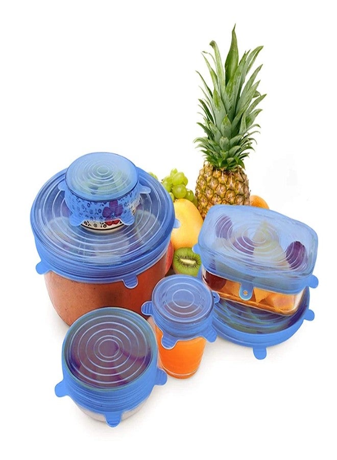Nicolette Silicone Stretch Lids,Set of 6 Multi Size Reusable Silicone Lids Food and Bowl Covers,Dishwasher and Freezer Safe (Color May Vary) - Image 4