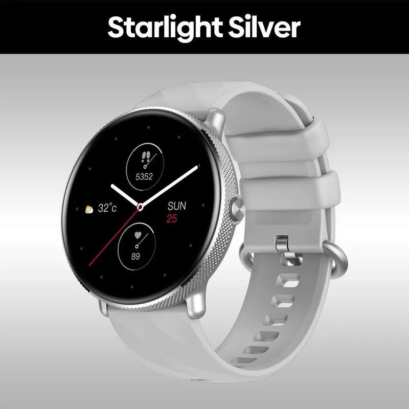 زيبليز ساعة ذكية Zeblaze GTR 3 Pro Voice Calling Smart Watch 1.43" Amoled Display 316L Stainless Steel Frame Fitness Tracking Smartwatch, Starlight Silver 0814172 - Image 1