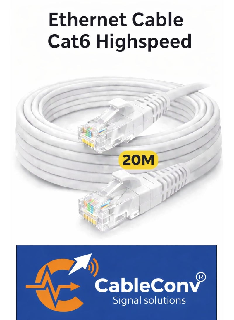 ​كابل كونف كابل إيثرنت Cat6 عالي السرعة لشبكة LAN بطول 20 مترًا - Image 1