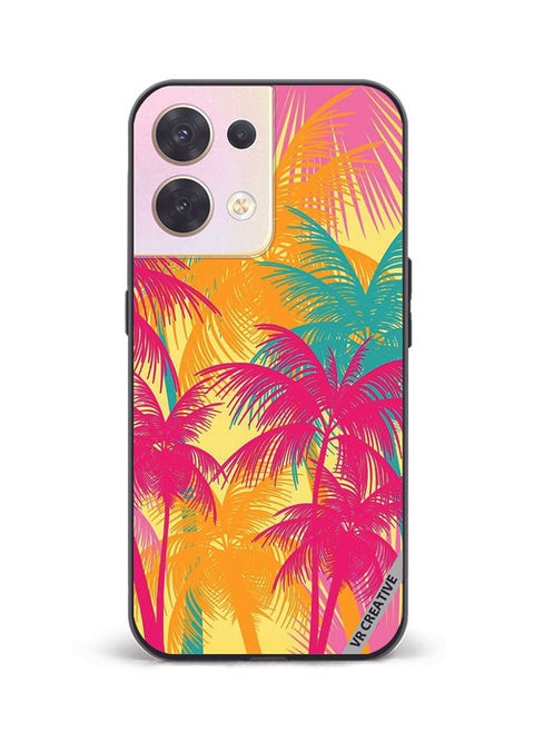 Protective Case Cover For Oppo Reno8 5G Colorful Tree Design Multicolour