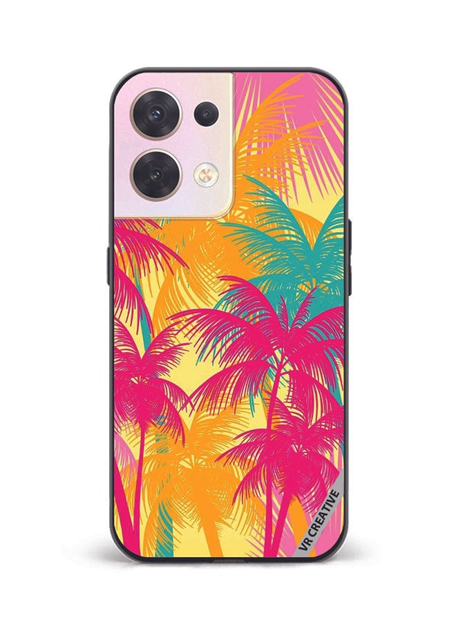 VR CREATIVE - Protective Case Cover For Oppo Reno8 5G Colorful Tree Design Multicolour - Image 1