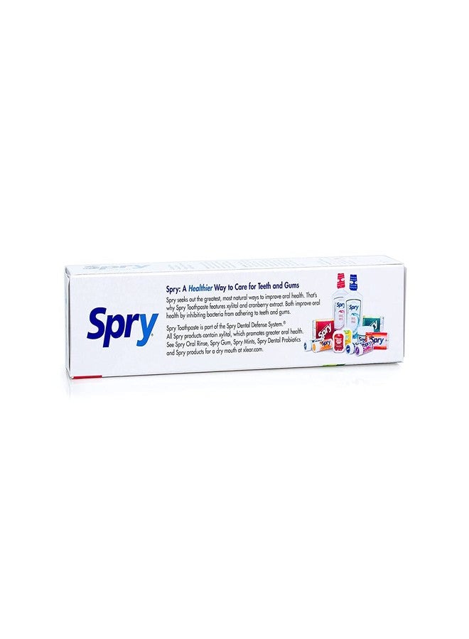 Spry Natural Xylitol Toothpaste 5oz for Adults and Kids - Fluoride Free, Gentle for Sensitive Teeth Whitening and Remineralizing, Breath Freshening, Mouth Moisturizing, Spearmint (Pack of 2 - Image 2
