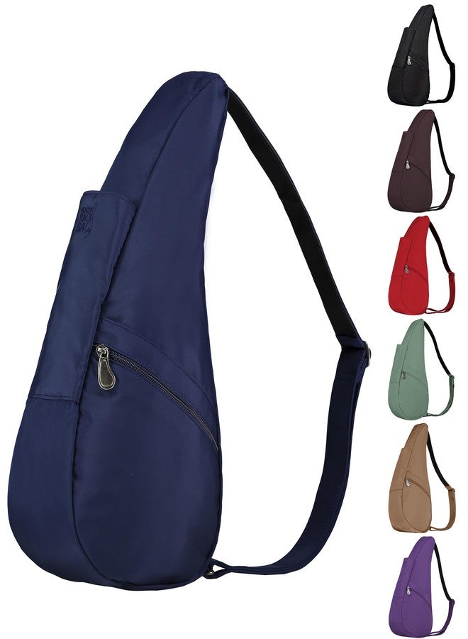 AmeriBag 15" Microfiber Healthy Back Bag Ergonomic Crossbody Sling for Everyday Use, Travel & Walking Comfort (Navy) - Image 1