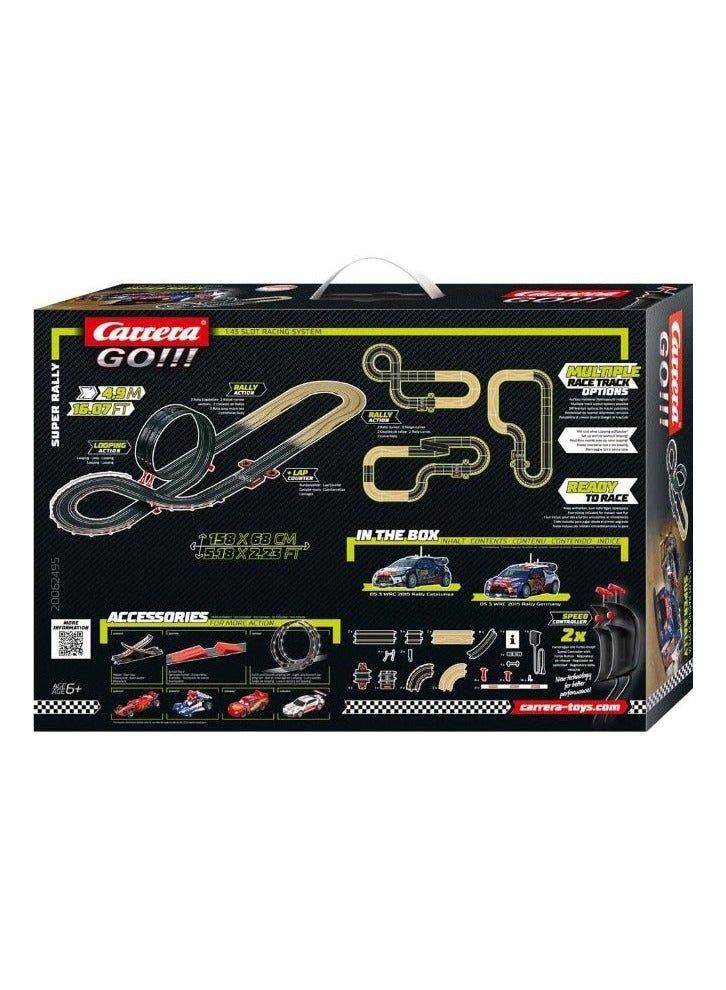 Carrera GO!!! Super Rally Slot Car Racing Track Set (4.9m) I 1:43 Scale I Includes 2 Cars & 2 Turbo Controllers I For Ages 6+ - Image 3
