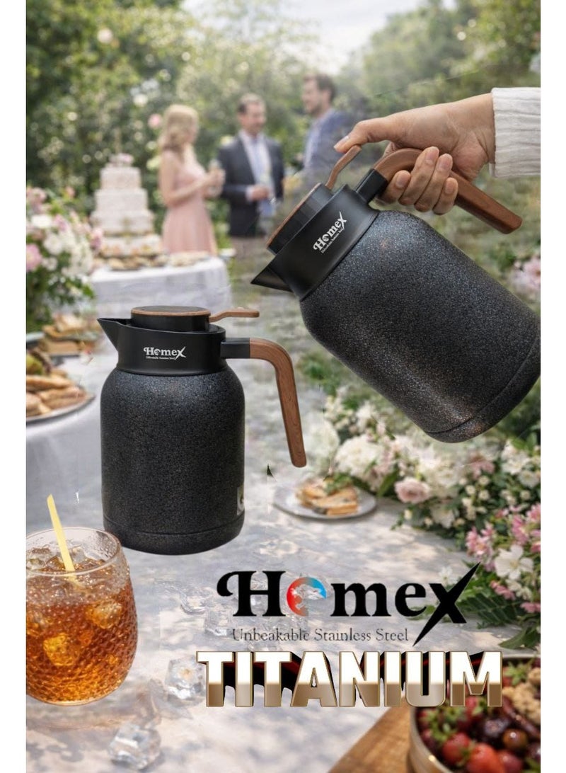Homex vacuum flask 2L/Premium 304 Stainless steel inner/ Double wall Insulated thermos/Long heat retention/Hot&Cold/HB - Image 2
