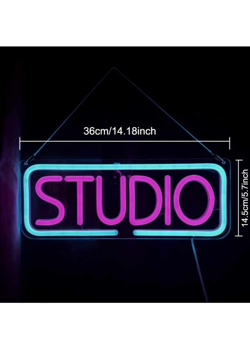 XiuWoo LED Neon Sign, USB Powered Wall Hanging Light Up Lettering For Recording Room, Music Studio, Streaming, Party, Club, Podcast Wall Decor Gift - Image 3