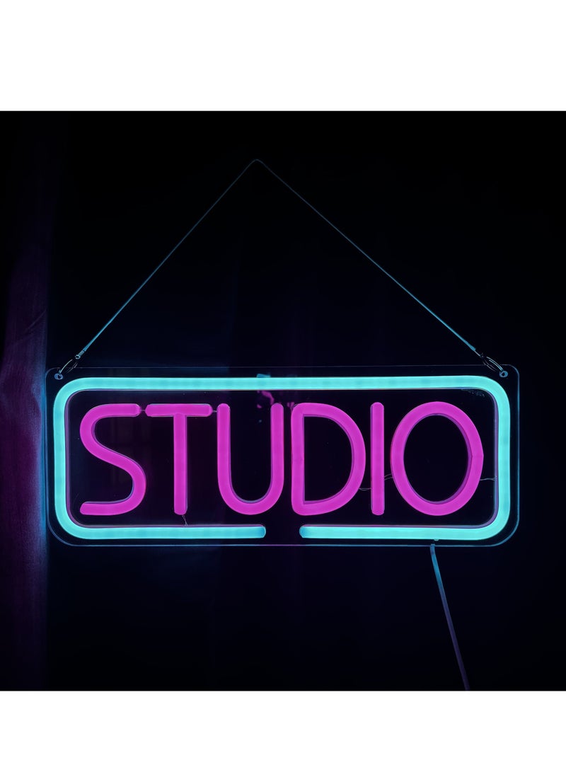 XiuWoo LED Neon Sign, USB Powered Wall Hanging Light Up Lettering For Recording Room, Music Studio, Streaming, Party, Club, Podcast Wall Decor Gift - Image 5