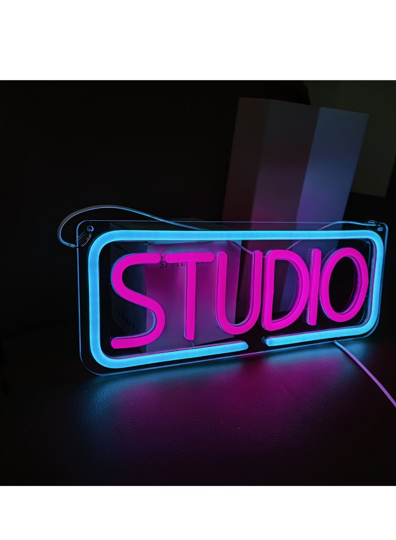 XiuWoo LED Neon Sign, USB Powered Wall Hanging Light Up Lettering For Recording Room, Music Studio, Streaming, Party, Club, Podcast Wall Decor Gift - Image 4
