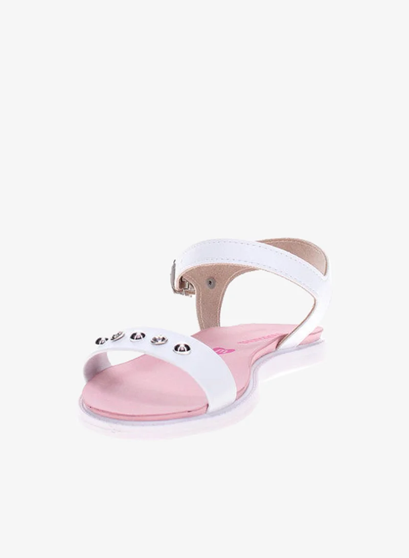 موليكينها صنادل مولكينها جونيور للبنات بحزام خلفي أبيض | صنع في البرازيل