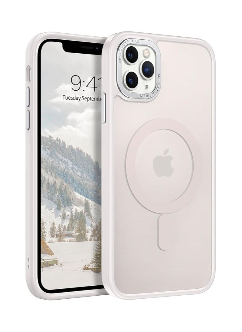 Denx - Magnetic Case for iPhone 11 Pro Max 6.5-Inch Compatible with MagSafe, Translucent Matte Back Slim Shockproof Phone Cover (Natural Titanium) - Image 1