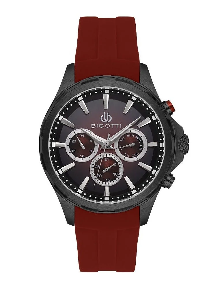 Bigotti Milano Bigotti - Raffinato Men Watch | Silicone BandBrass Case | Analog | Round Dial | Mineral Glass | Japanese Quartz | Water Resistant 50 Meters
