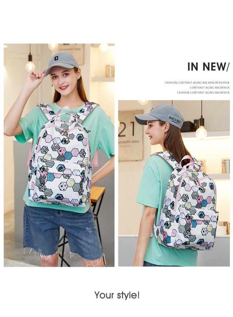 SKT Shiketro Two-Piece Student Schoolbag Outdoor Printed Waterproof Backpack - Image 2
