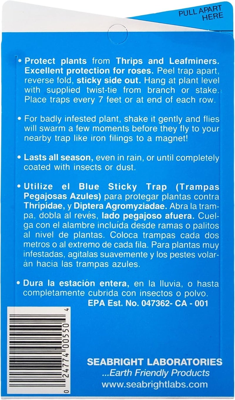 Hydrofarm Seabright Sticky Thrip Leafminer Trap - Pack of 5 with Brilliant Blue Color Attractant - Image 2