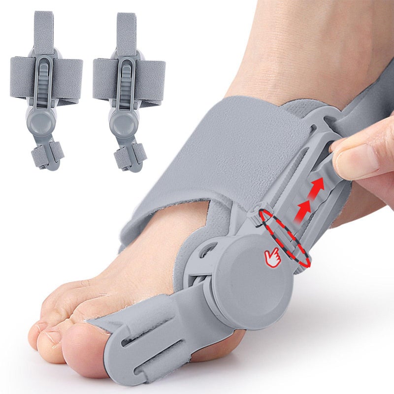 Fittakan Recovist Bunion Corrector for Women & Men- Upgraded Tailors Big Toe Straightener Orthopedic Bunions Splint for Hallux Valgus Pain Relief Hammer Toe Straightener Left/Right Feet- 2PC Grey - Image 1