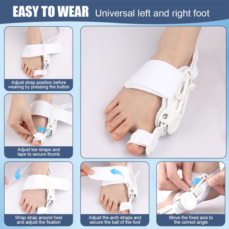Fittakan Recovist Bunion Corrector for Women & Men- Upgraded Tailors Big Toe Straightener Orthopedic Bunions Splint for Hallux Valgus Pain Relief Hammer Toe Straightener Left/Right Feet- 2PC Grey - Image 5