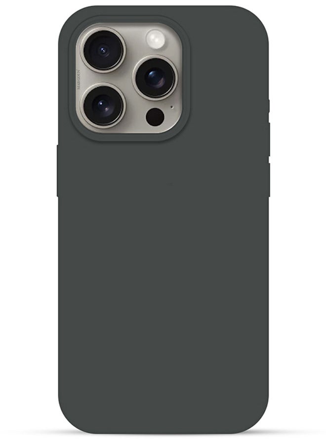 CATANES - 3 Pack For iPhone 15 Pro Case and 2 Screen Protectors Silicone Case Full Body Protective Cover Shockproof Slim Phone Case Anti-Scratch Soft Microfiber Lining Grey - Image 1