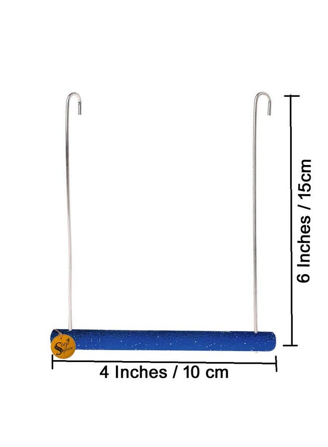 سايج سكوير أرجوحة رملية خشبية طبيعية مرحة مع منصة تعليق على القفص، للتسلق، وممارسة التمارين للطيور (صغيرة) - Image 3