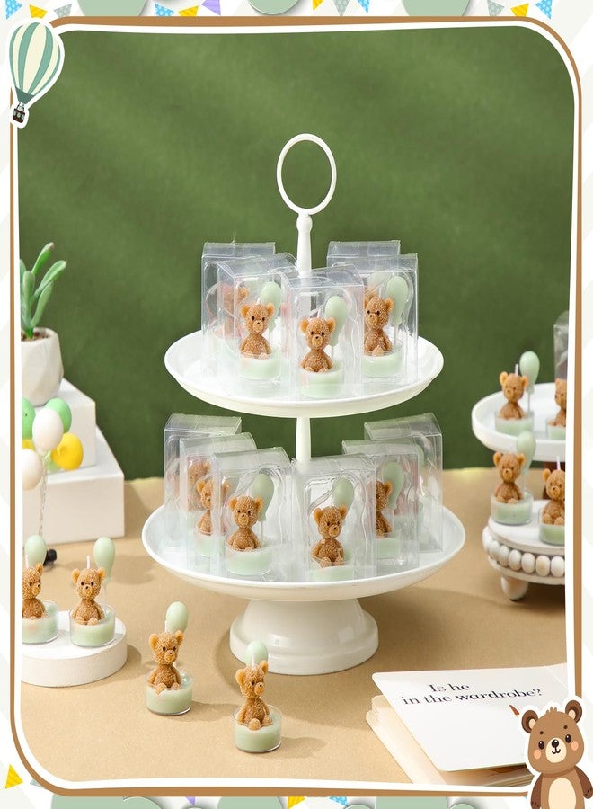 MTLEE 20 Set Bear Baby Shower Candles Favors for Guests, Soy Wax Bear with Balloon Shaped Candles Bulk for Boys Girls Gender Reveal Baby Shower Party Return Gifts(Sage Green) - Image 3