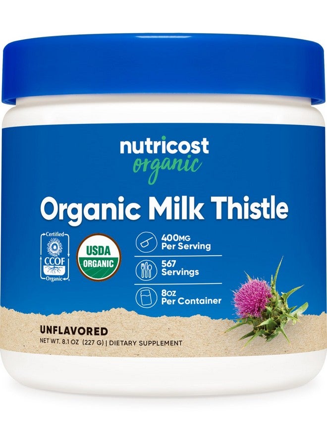 Nutricost Organic Milk Thistle (Silybum Marianum) 8 oz per Container (Unflavored) - Non-GMO, Gluten-Free - Image 1