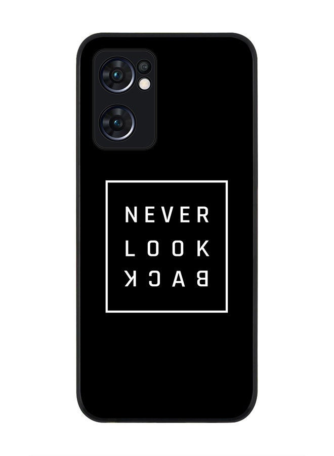 Stylizedd Rugged Black edge case for Oppo Reno7 5G  Slim fit Soft Case Flexible Rubber Edges Anti Drop TPU Gel Thin Cover - Never look back - Image 1