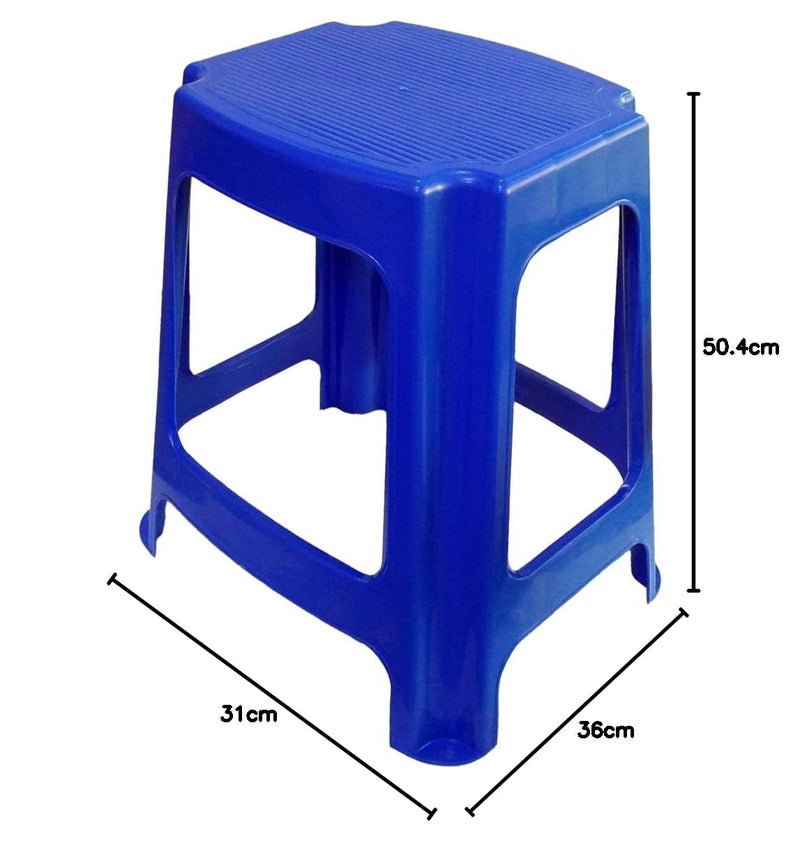 nilkamal plastic standard stool, set of 2 - bright blue