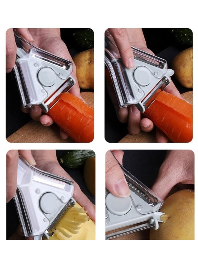 AVACraft 3 In 1 Multipurpose Stainless Steel Blade Vegetable and Fruit Peeler, Vegetable Julienne, Potato Peeler, Grater Slicer With  Rotary Detachable Sharp Blades - Image 3