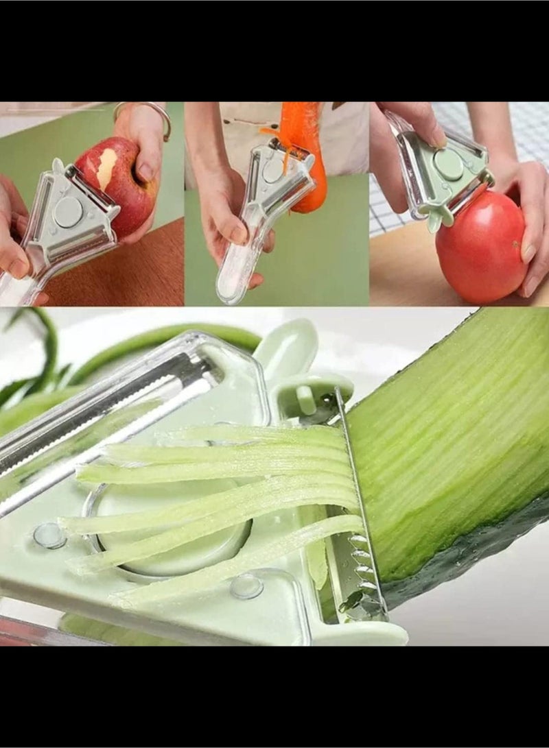 AVACraft 3 In 1 Multipurpose Stainless Steel Blade Vegetable and Fruit Peeler, Vegetable Julienne, Potato Peeler, Grater Slicer With  Rotary Detachable Sharp Blades - Image 5