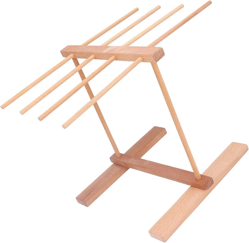 Pasta Rack, Wooden Noodle Drying Rack, Foldable Noodle Stand, Non Slip Noodle Pressing Machine with Foldable Design Pasta Dryer Pasta Board for Homemade Noodle Spaghetti - Image 4