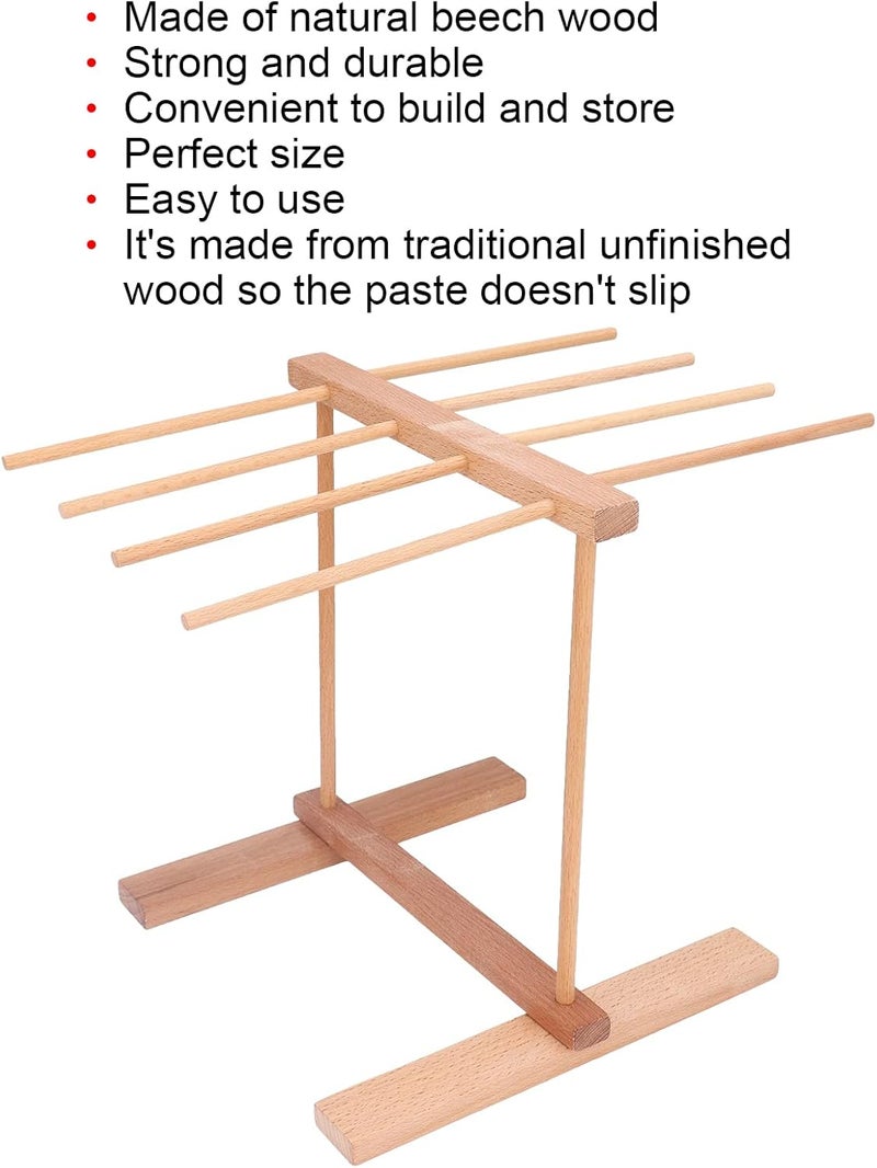 Pasta Rack, Wooden Noodle Drying Rack, Foldable Noodle Stand, Non Slip Noodle Pressing Machine with Foldable Design Pasta Dryer Pasta Board for Homemade Noodle Spaghetti - Image 3