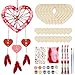 Fennoral 6 Pack Heart Dream Catcher Craft Kit for Kids Paint You Own Love Heart Dream Catcher DIY Coloring Mothers Day Wooden Art and Craft for Art Activity Project Valentines Day Decoration - Image 2
