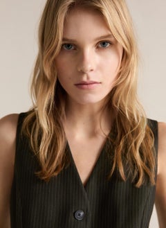 MANGO Pinstripe Belt Jumpsuit  - Image 4