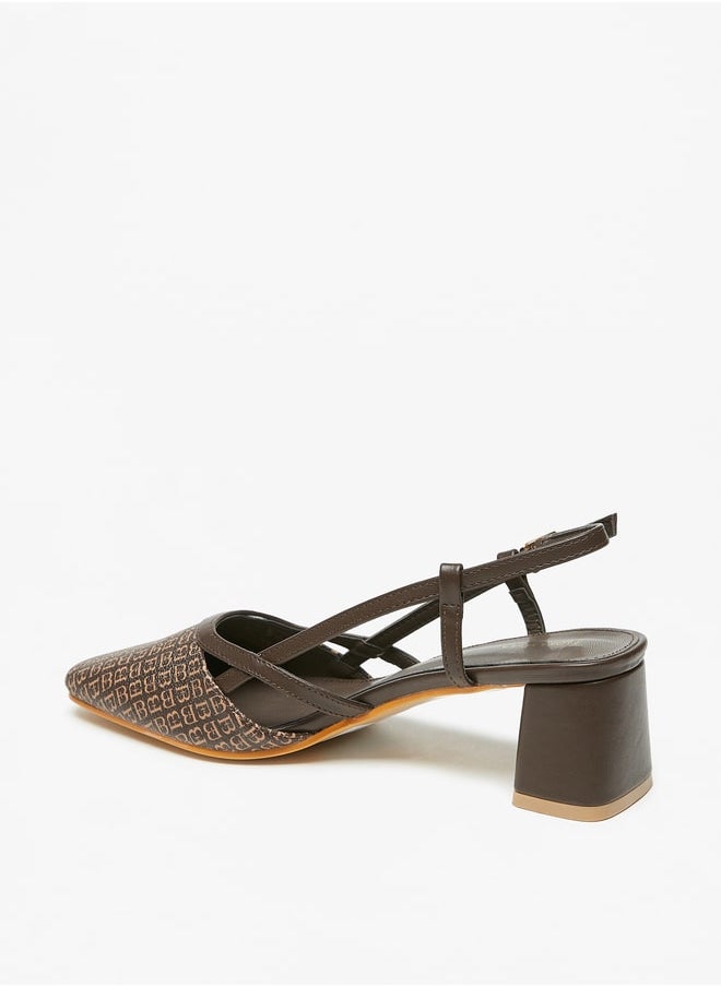 Flora Bella By Shoexpress - Women's Printed Block Heel Sandals With Buckle Closure - Image 1