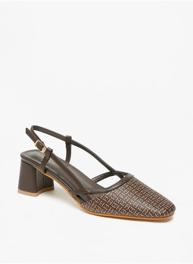 Flora Bella By Shoexpress - Women's Printed Block Heel Sandals With Buckle Closure - Image 1
