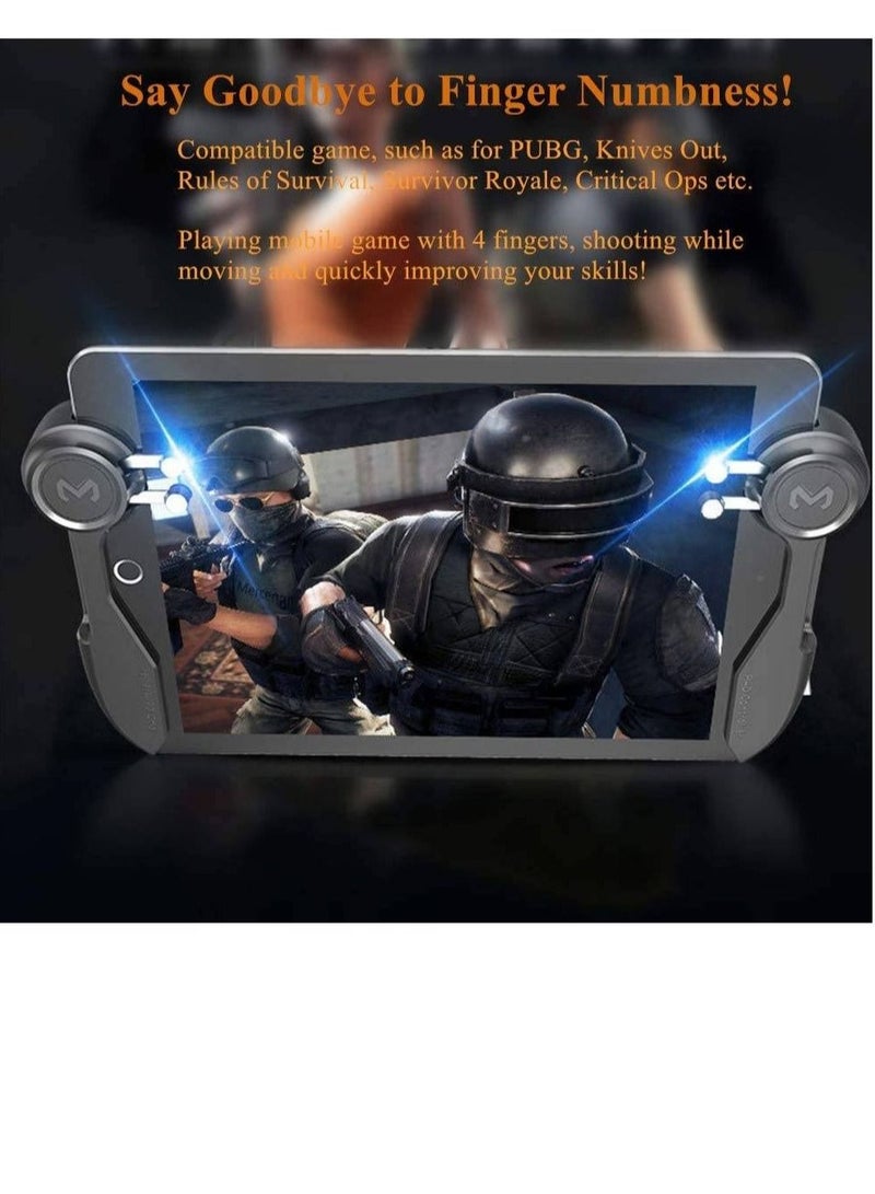 GENNEXT Gaming Triggers for iPad Tablet Mobile Game Accessories Six Finger Gamepad Aim Button Gamepad for PUBG Fortnite Call of Duty Mobile Game PUBG Triggers - Image 2