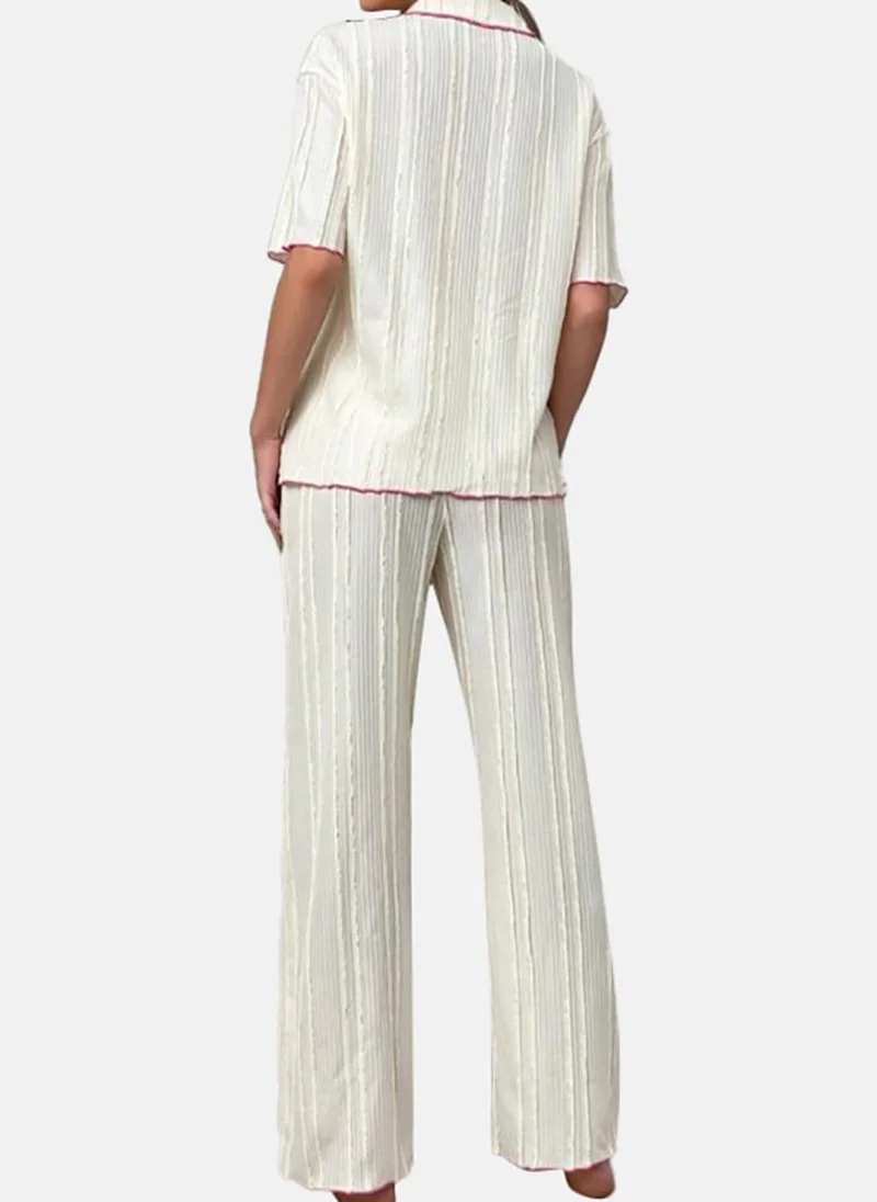 YUNIQEE White Solid Pyjamas & Shirt