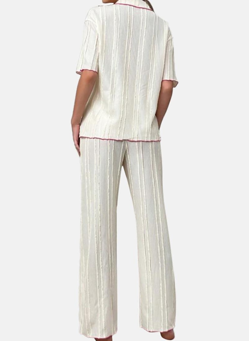 يونيكي White Solid Pyjamas & Shirt - Image 2