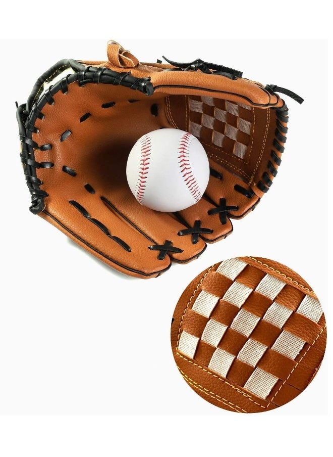 Generic Baseball Glove and PU Leather Batting Gloves Set - Left Hand Catcher's Mitt for Kids, Youth, and Adults - Available in 10.5" and 12.5" Sizes.  - Image 1
