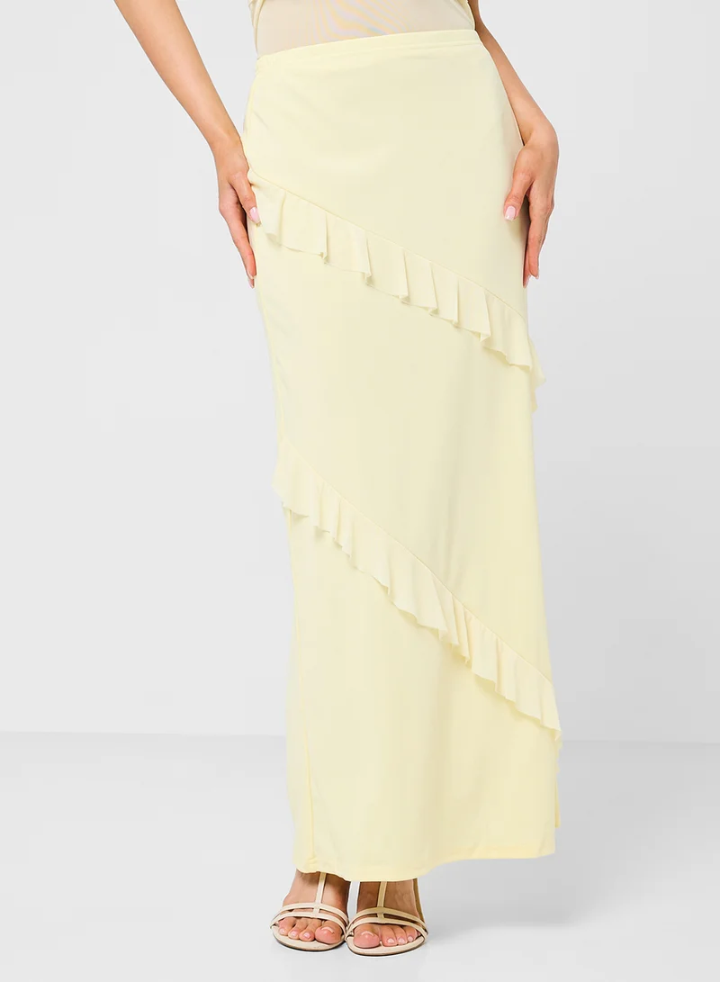 Ginger Frill Detail Bandeau Top & Skirt Coord Set