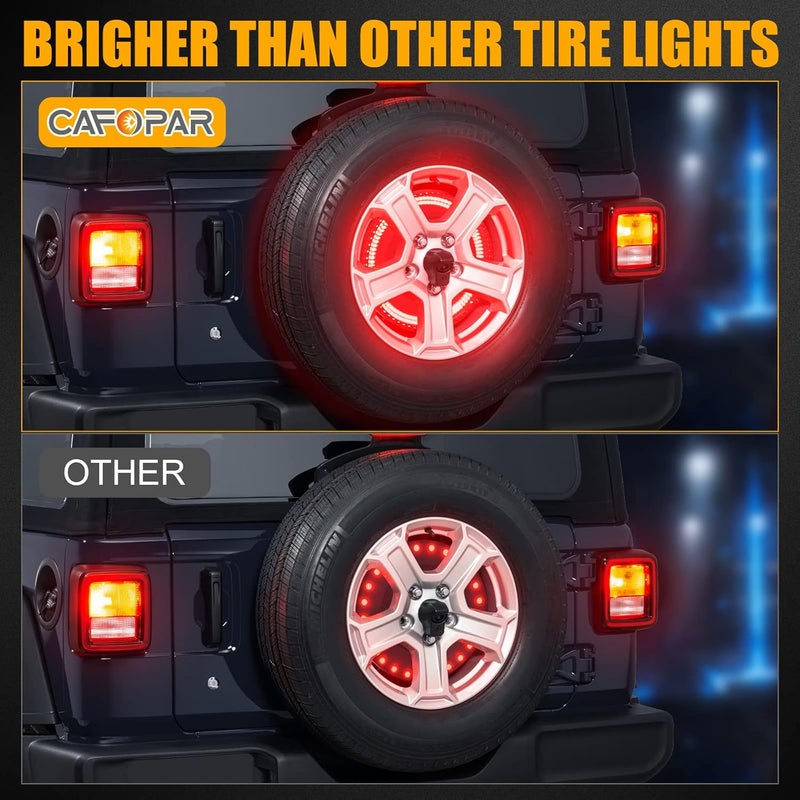 CAFOPAR 3-Side Spare Tire Brake Light for Jeep Wrangler 2018-2025 JL, LED Rear Ring Light - Image 4