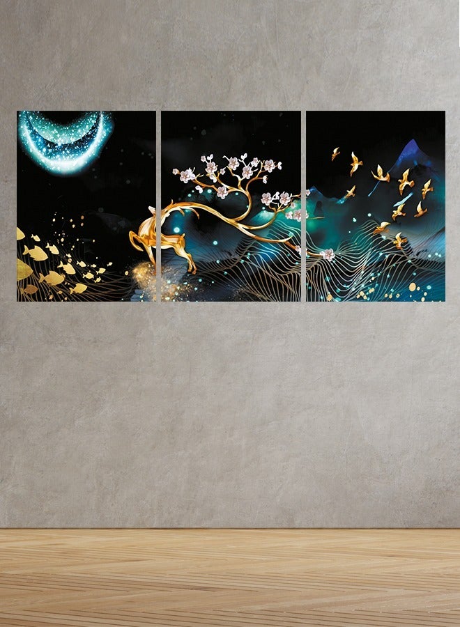 ماركتنا طقم من ثلاث لوحات كانفس على إطار خشبي بتصميم عصري - Image 1