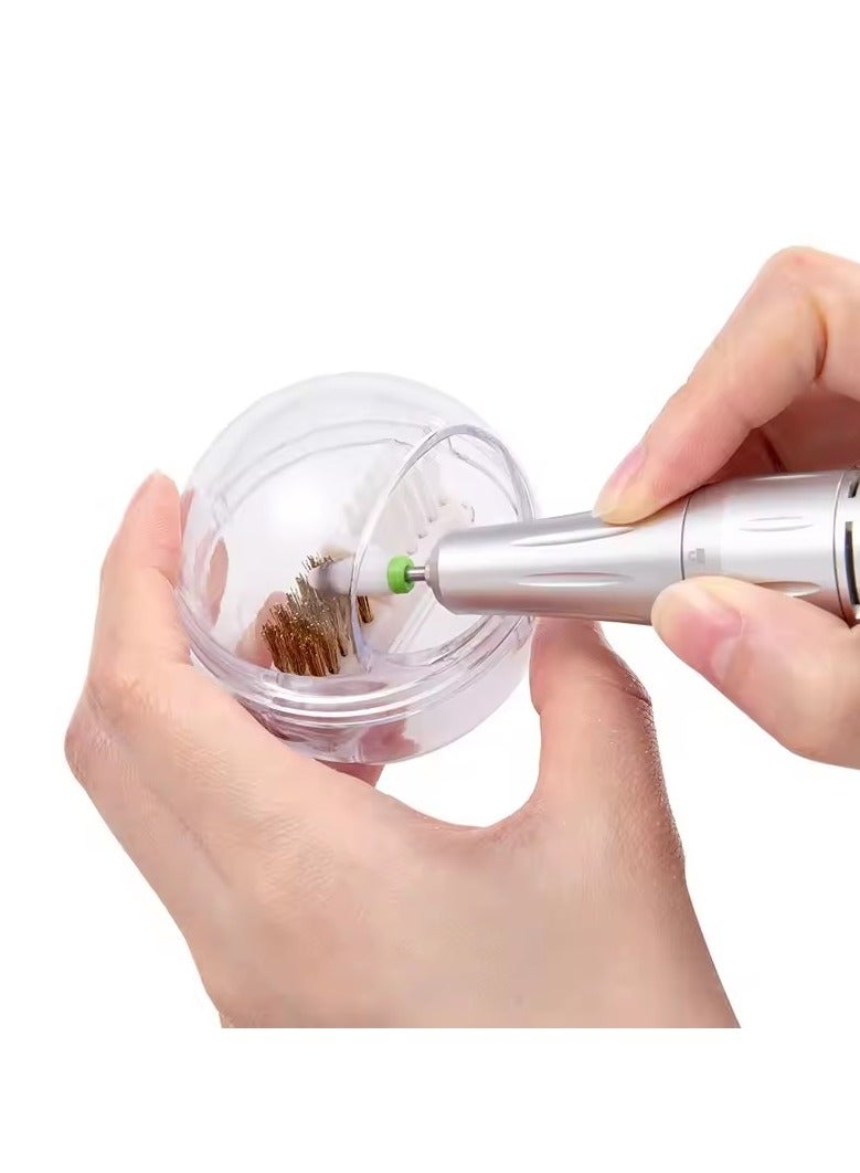 Goolsky Electric Nail Drill Bits Cleaning Brush with Dustproof Box Portable Manicure Cutter Cleanser Copper Wire Brush Clean Tools - Image 3