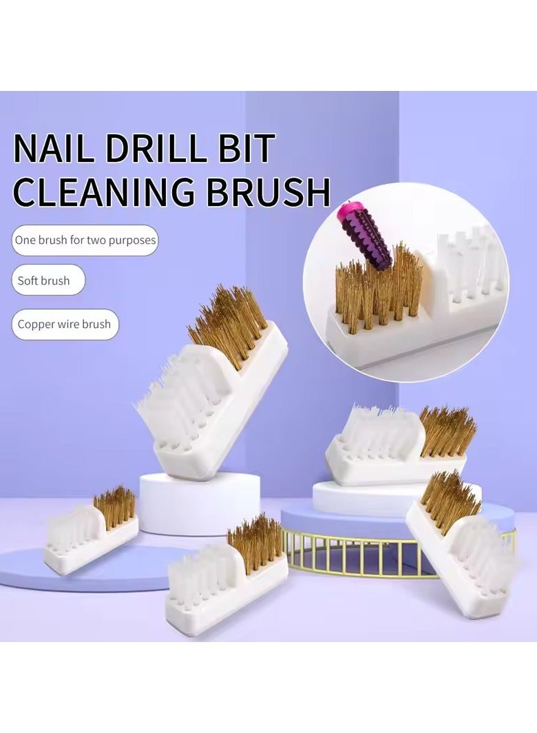 Goolsky Electric Nail Drill Bits Cleaning Brush with Dustproof Box Portable Manicure Cutter Cleanser Copper Wire Brush Clean Tools - Image 4