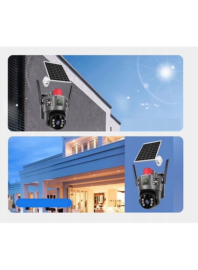 ASIV 4MP WiFi PTZ Camera with Outdoor Triple Lens and 64G Memory Card for Home Security, Featuring Automatic Tracking, Intelligent Artificial Intelligence Alarm, and Color Night Vision - Image 4