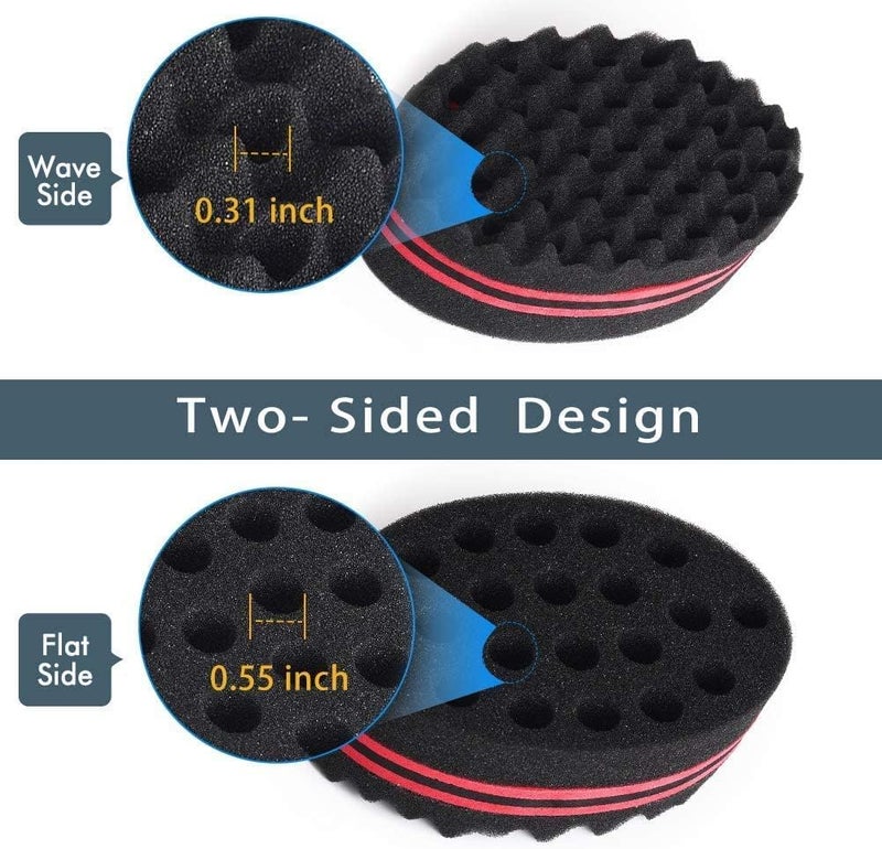 Supaze Hair Sponge Magic Twist Sponge Two Sides Dread Afro Coil Barber Hair Sponge for Men and Women Curl Curling Sponge Brush Foam Wave Sponge Big and Small Holes for Boy Girl Long Short Hair 1 Pcs - Image 5